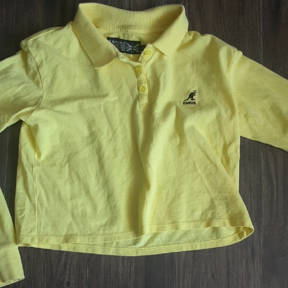 Kangol Women's Yellow Polo New Crop Top